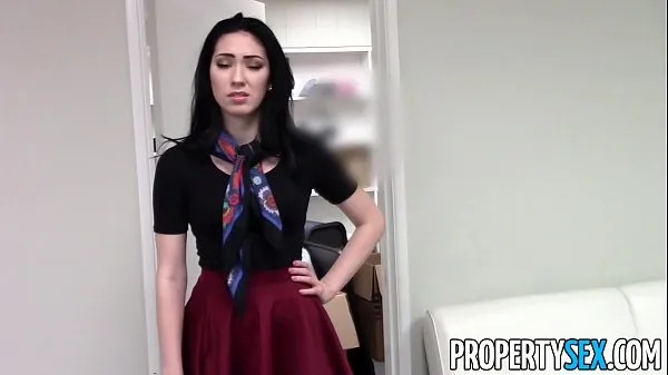 HD PropertySex - Beautiful brunette real estate agent home office sex video total Tube