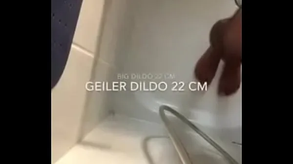 HD Standing in the shower, 22 cm dildo cock in my ass cunt (John total Tabung