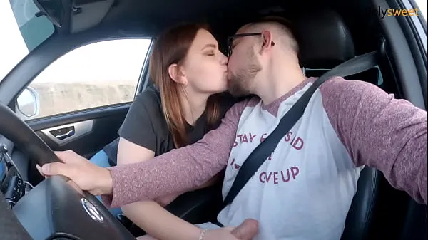 HD Sweet blowjob while driving a lot of cum on tits total Tube
