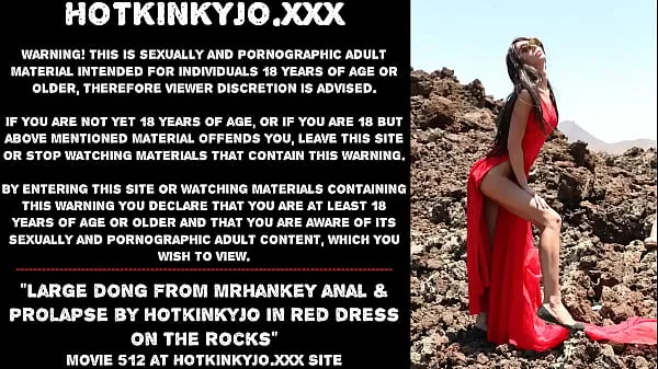 HD Gran dong de mrHankey anal y prolapso de Hotkinkyjo con vestido rojo en las rocas tubo total