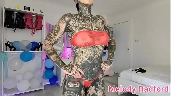 HD Sheer Black and Red Skimpy Micro Bikini try on Melody Radford total Tube