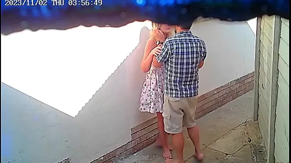 HD Cctv camera caught couple fucking outside public restaurant totale buis