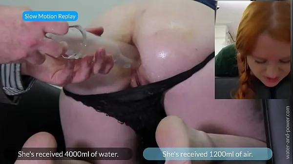 HD Fiona stuggles to take a six liter enema total Tube